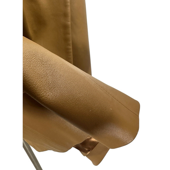 Valerie Stevens Genuine Lamb Leather Coat Camel Brown Size Large *Lining Damage* - Picture 6 of 16